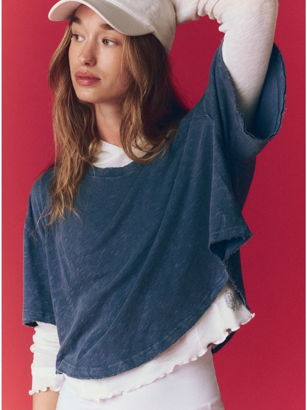 FP Movement by Free People Solani Cotton-Linen Tee Medium